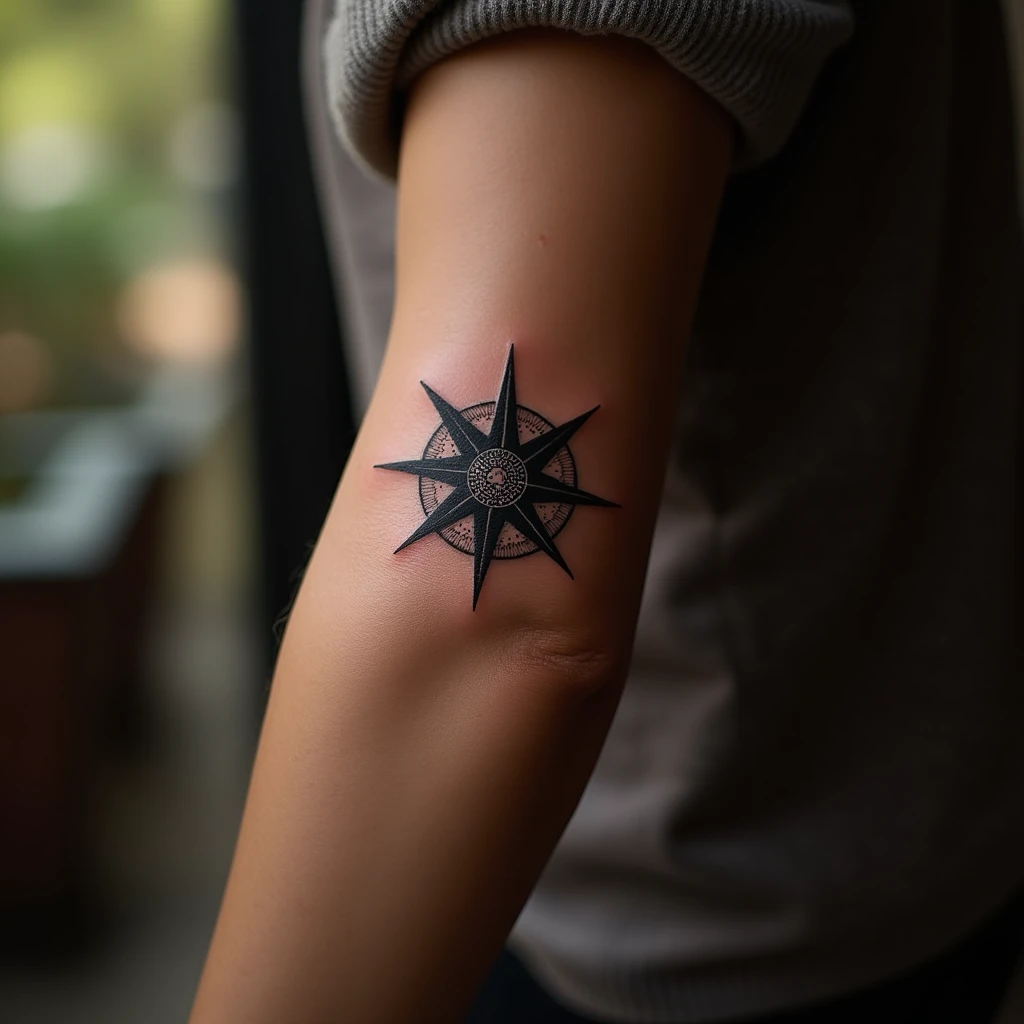 Tatouage boussole généré avec Tatua