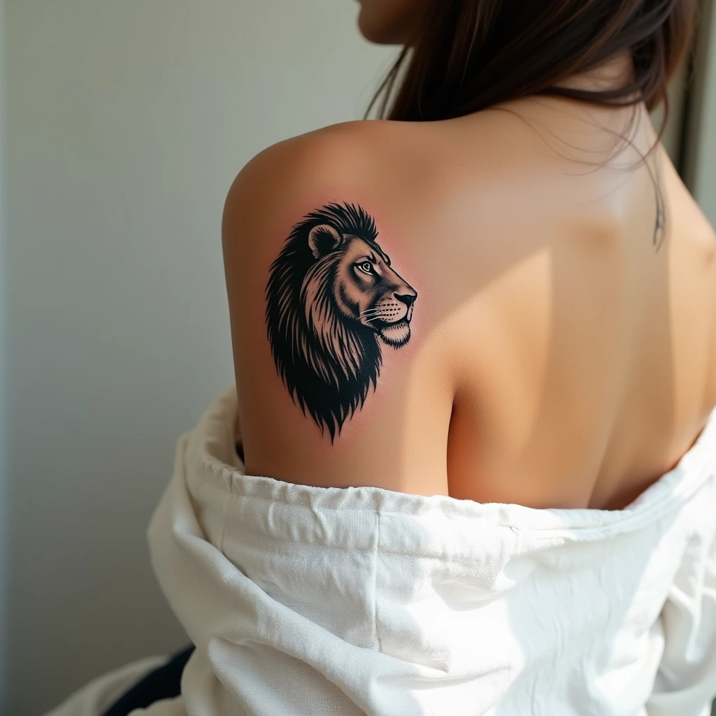 Tatouage lion généré avec Tatua
